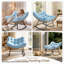 Chaise berçante d'extérieur / d'intérieur en rotin avec coussin épais-537565774