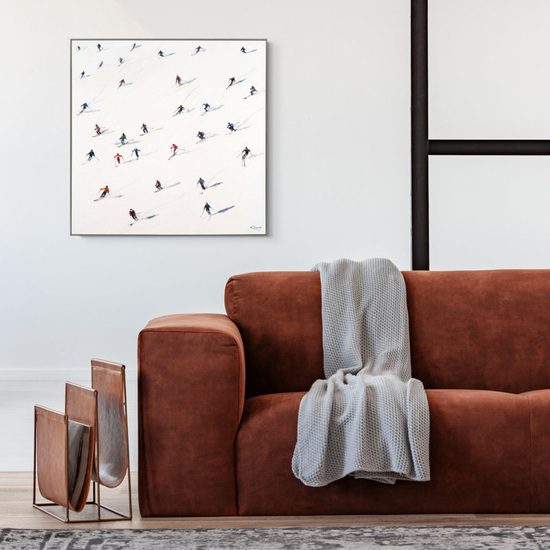 Skiing Downhill Framed Canvas