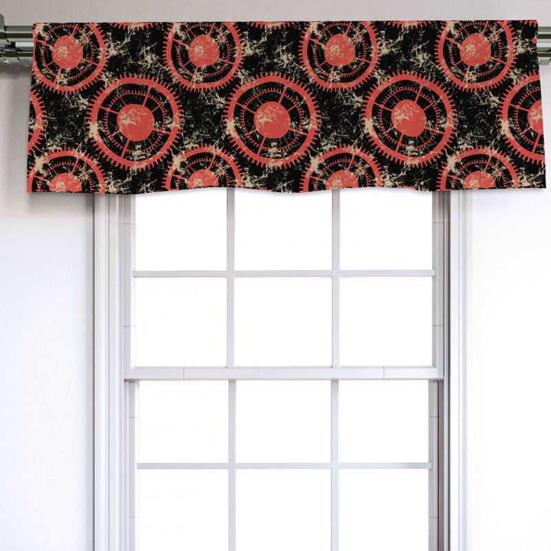 Sateen Geometric Ruffled Window Valance