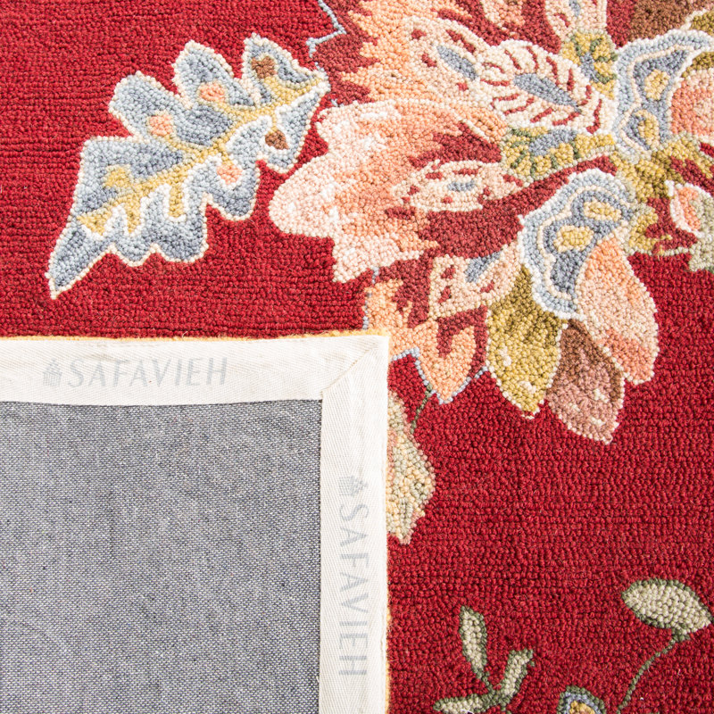 Chelsea Hand Hooked Wool Floral Rug, Rectangle 5'3" x 8'3"