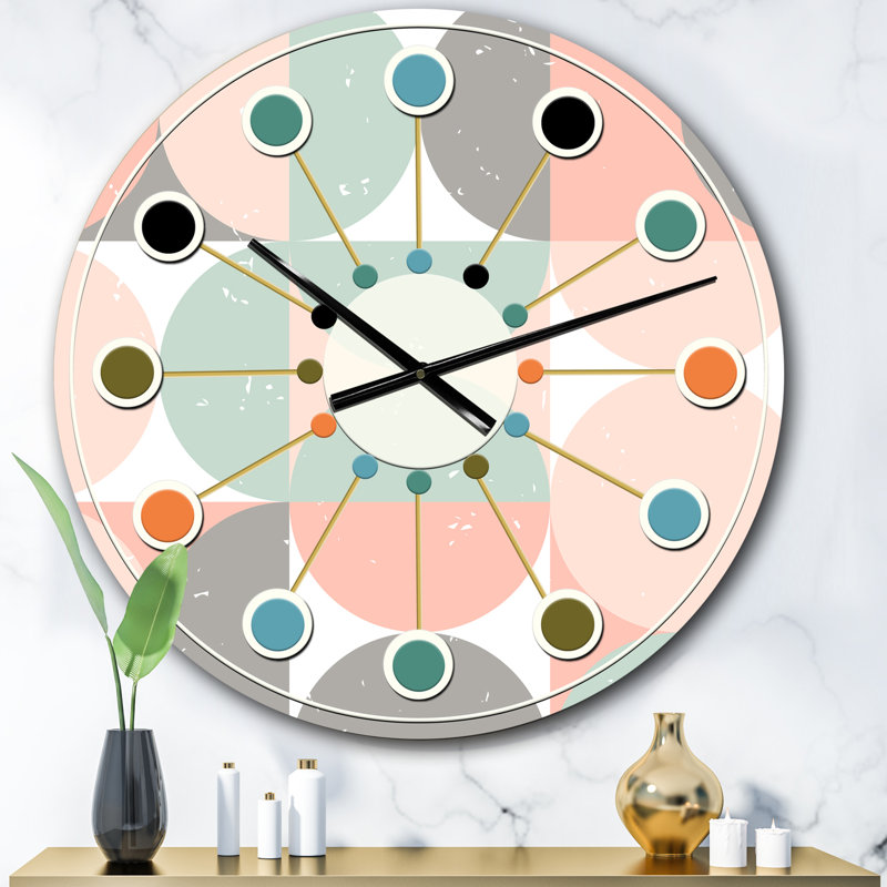 Horloge murale rétro Mid-Century, Surdimensionné
