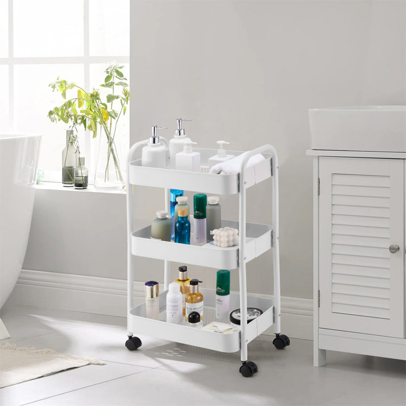 Kysa Metal Kitchen Cart, White