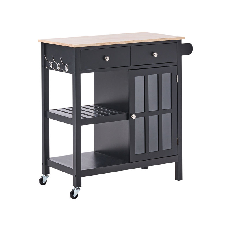 Solid Wood Top Kitchen Cart