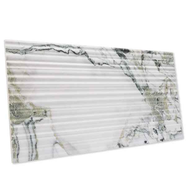 Merola Tile Touche Pleated Deco 11-3/4 In. X 23-1/2 In. Porcelain Floor And Wall Tile