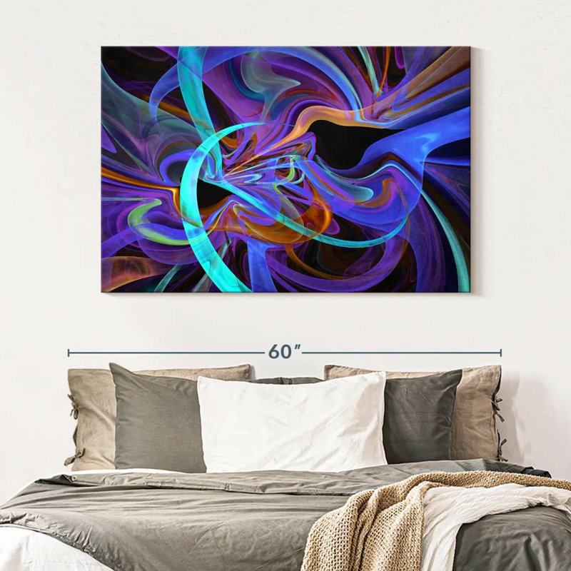 Avery Neon Vortex Abstract, 34" H x 51" W