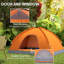 Outsunny 2 Person Camping Tent Dome Tent with Zipped Doors Orange