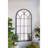 34x65.5" Arched Full-Length Mirror with Black and Gold Windowpane Design