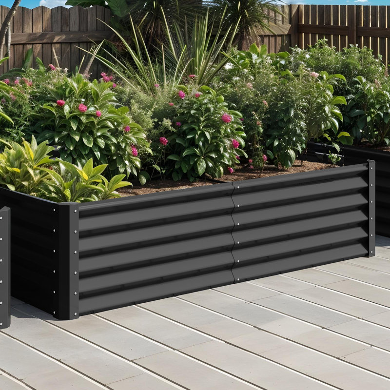 Lit de jardin surélevé Millerville - 6 x 3 x 1,5 pi, Noir, H 18 po x l 72 po x P 36 po