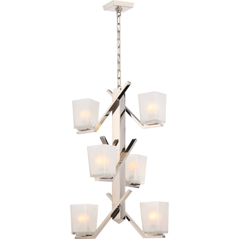 Lustree linéaire 6 lumières spoutnik modern Balogh, Nickel poli
