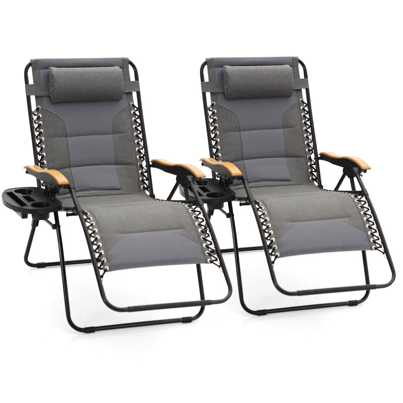 Syril Folding Zero Gravity Chair, Light Gray