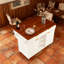 Îlot de cuisine 52 po cannelé avec rallonge, prise de courant, chariot de rangement de cuisine avec tablettes réglables, 2 portes et 2 tiroirs