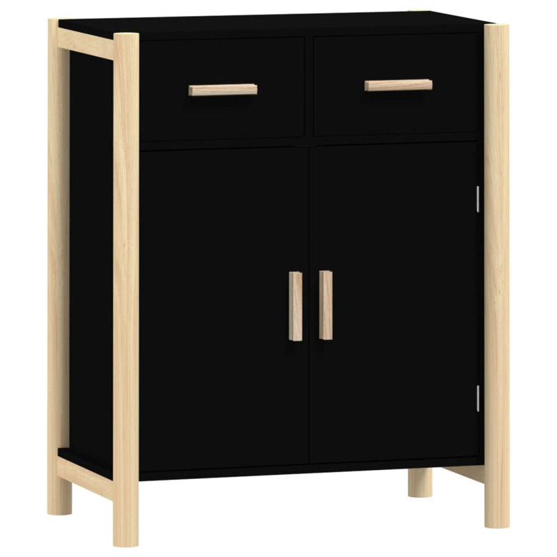 Keden Solid Wood Accent Cabinet, Black