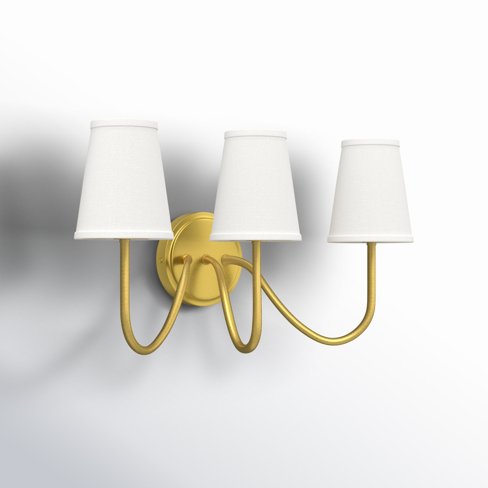 Mariposa 3 - Light Dimmable Armed Sconce, Natural Brass