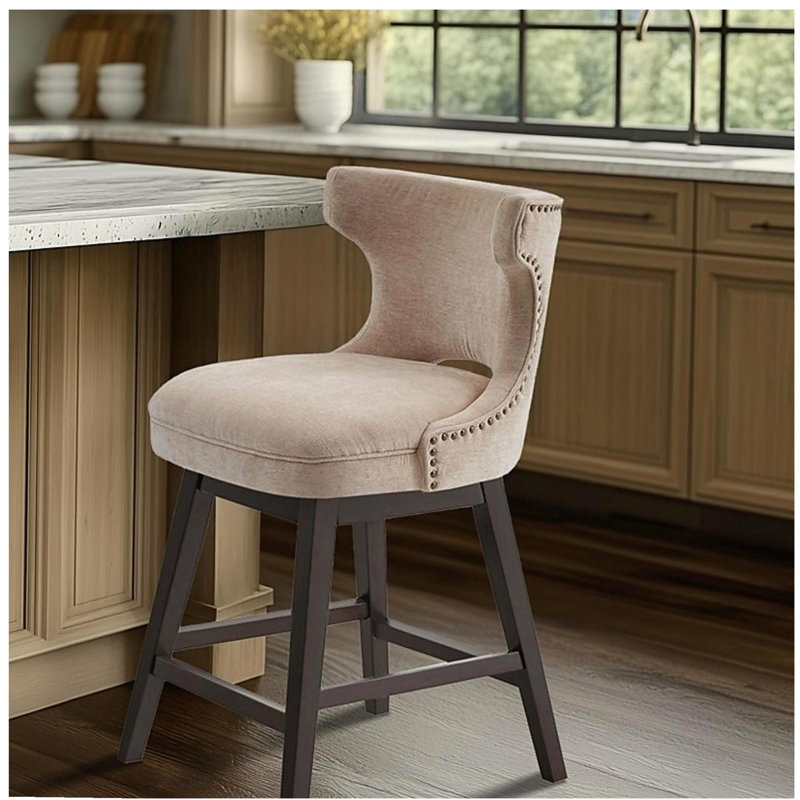 Tabouret de comptoir pivotant, Beige