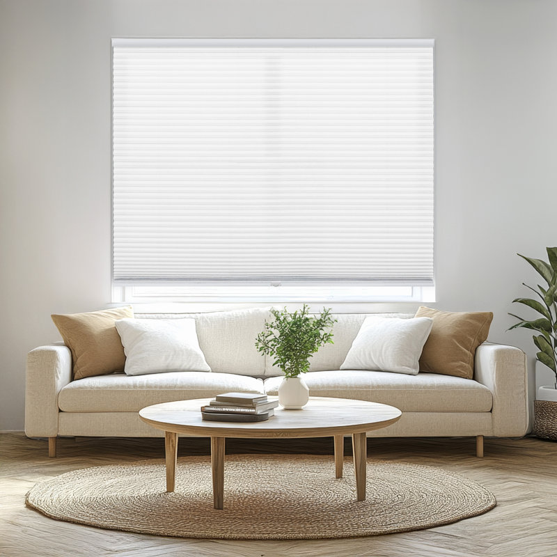 Store cellulaire semi-transparent filtrant la lumière de 1 pouce, L 30,5 po x L 48 po, Blanc