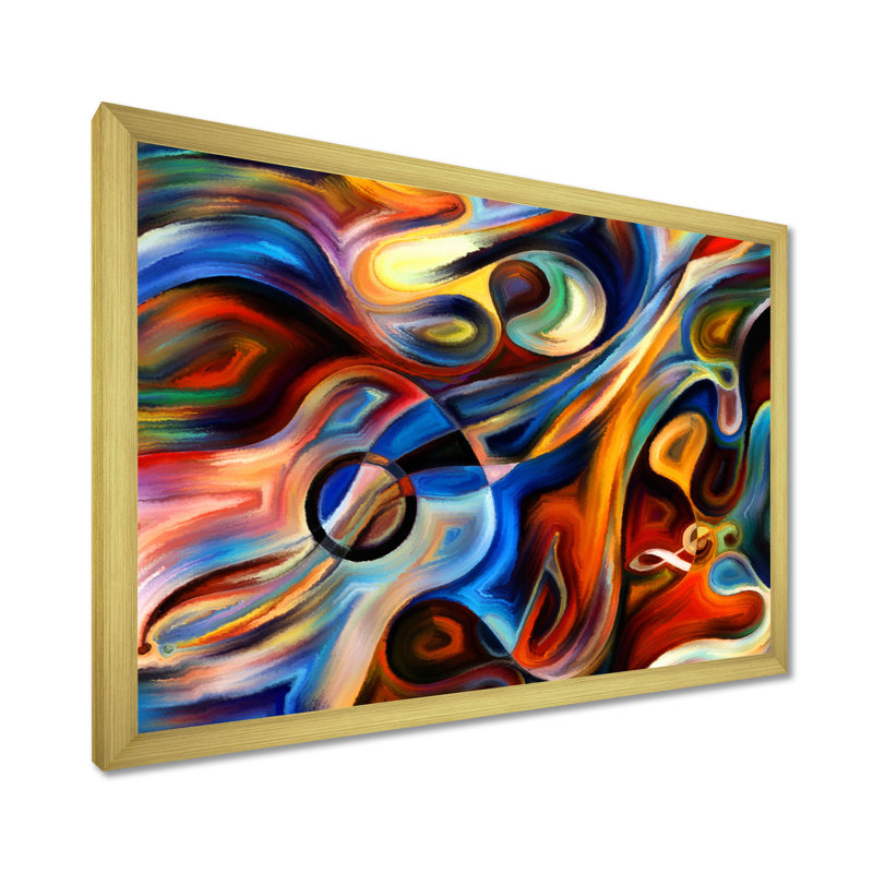 «Music», reproduction d'art sur toile abstraite, H 12 po x l 20 po, Impression encadrée, Doré