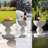 Accent Table Concrete Side End Table For Balcony Garden