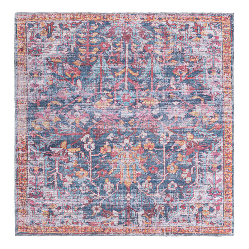 Hafner Floral Indoor Rug, Square 5'3" x 5'3"