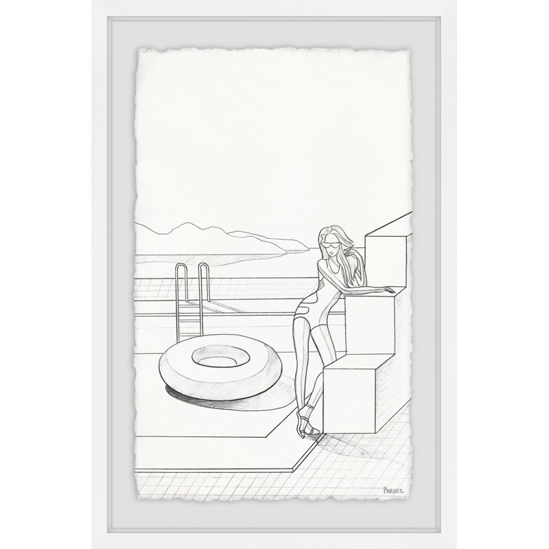 «Floater by the Pool», reproduction encadrée, H 24 po x l 16 po x P 1,5 po