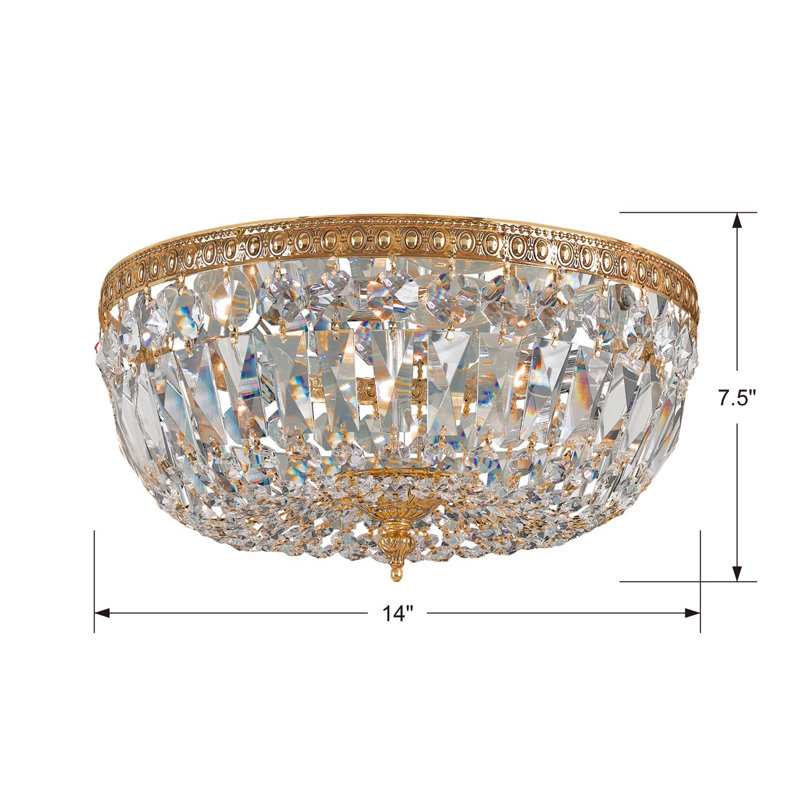 Plafonnier encastré 3 lumières 14 po Wehr, Spectra Swarovski