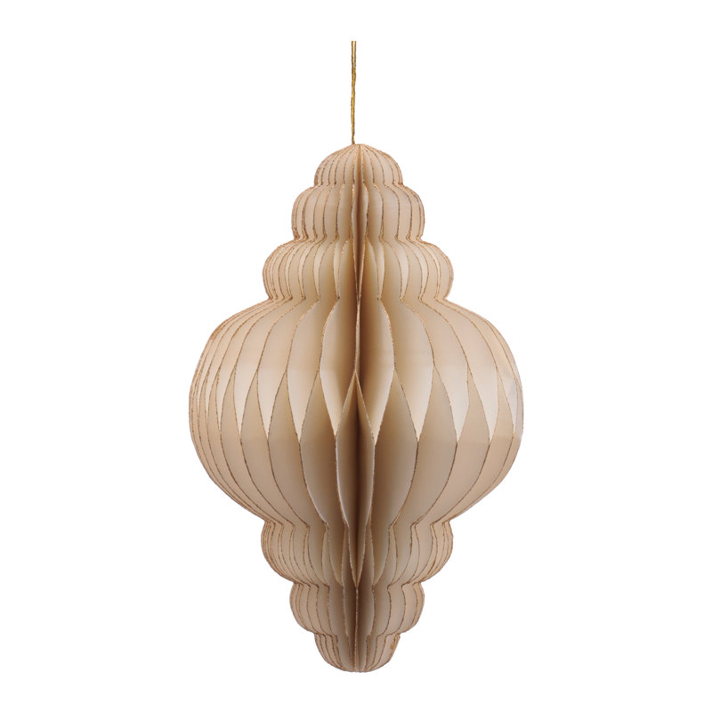Ensemble de 6 ornements en papier, Cream