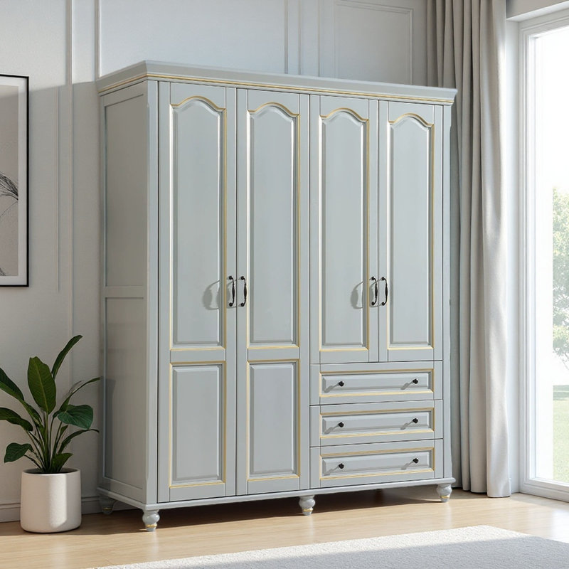 Armoire moderne et simple à quatre portes grise