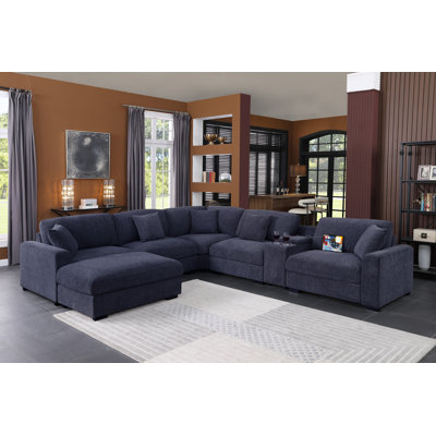 Modern Upholstered Cloud Modular Corner Sectional Sofa With Consoles