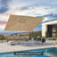 Grand parasol rectangulaire rectangulaire en porte-à-faux économique 10 pi x 13 pi avec base blanche Pole-11129435-247891257