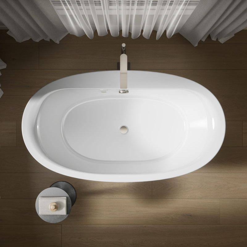 Sunstruck® 65.5" x 36" Oval Freestanding Heated, White