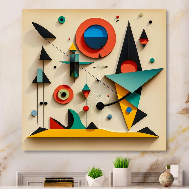 Décorations murales géométriques modernes en métal Playful Imaginaire Paysages V, H 23 po x l 23 po x P 1 po