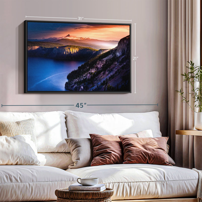 «Crater Lake Sunrise», reproduction sur toile, H 21 po x l 31 po