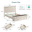 Ensemble de chambre à coucher de ferme 2 pièces Wilber, cadre de grand lit avec banc de rangement et commode à 9 tiroirs-1413997835