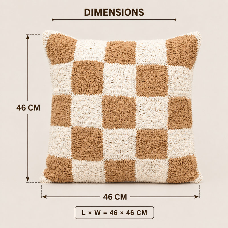 Checkered Cotton Throw Pillow