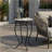 Outdoor Round Side Table with Mosaic-Style Top and Curved Iron Legs, Red and Matte Black