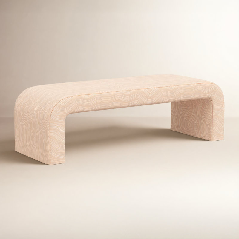 Banc rembourré Barley, Chamois vagues déferlantes