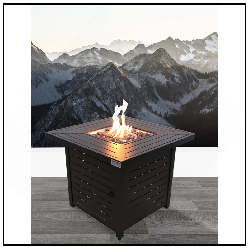 Table de foyer d'extérieur au propane / gaz naturel en acier H 25 po x l 30 po