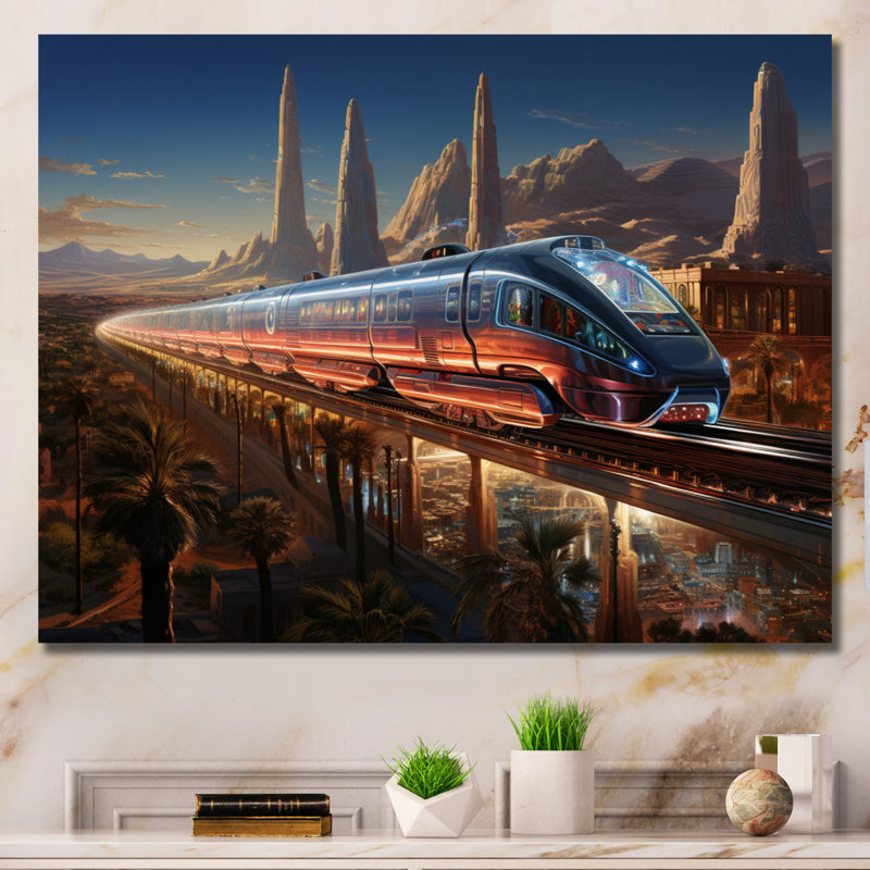 Colourful Train From The Future I - Transportation Canvas Prints, H 12 po x l 20 po x P 1 po, Toile tendue