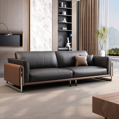 Coussin de canapé modulaire en similicuir noir