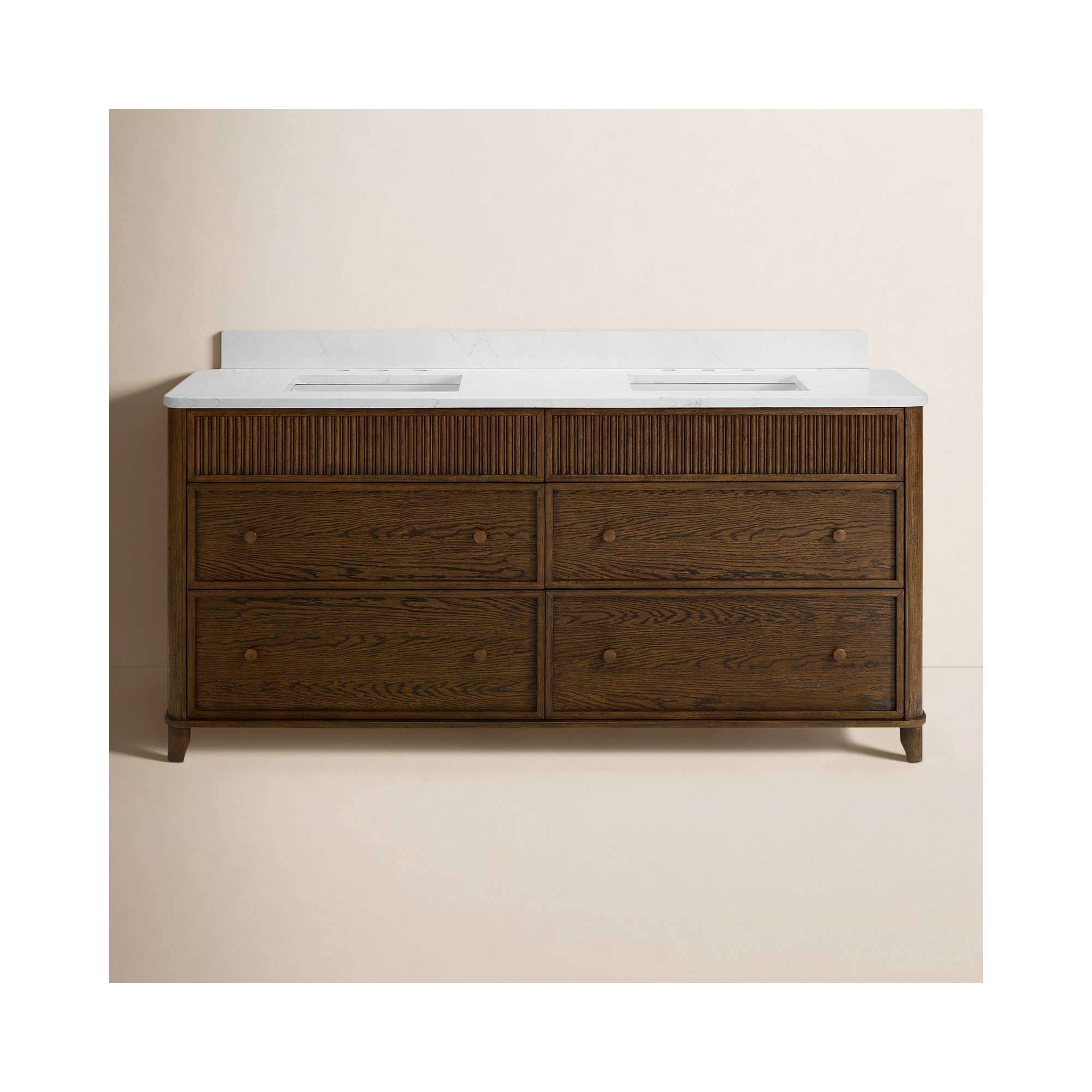 Kennedy Bathroom Vanity In Natural Enhanced Oak, Enhanced Brown Oak, 72"