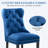3-Piece Dining Table Set, 36" Round Tempered Glass Table And 2 Tufted Velvet Upholstered Chairs With Nailhead Trim And Pull Ring-1024660184