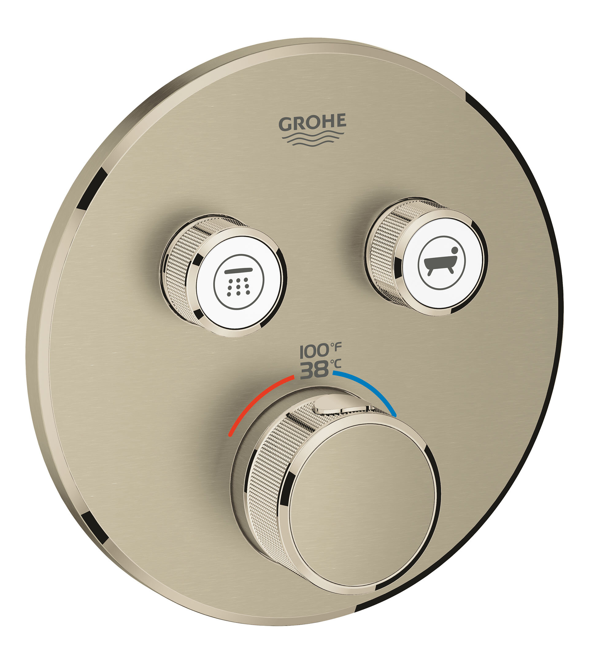 Grohe Grohtherm SmartControl - Grifo termostático de ducha empotrado con 1  válvula, Hard Graphite cepillado 29123AL0