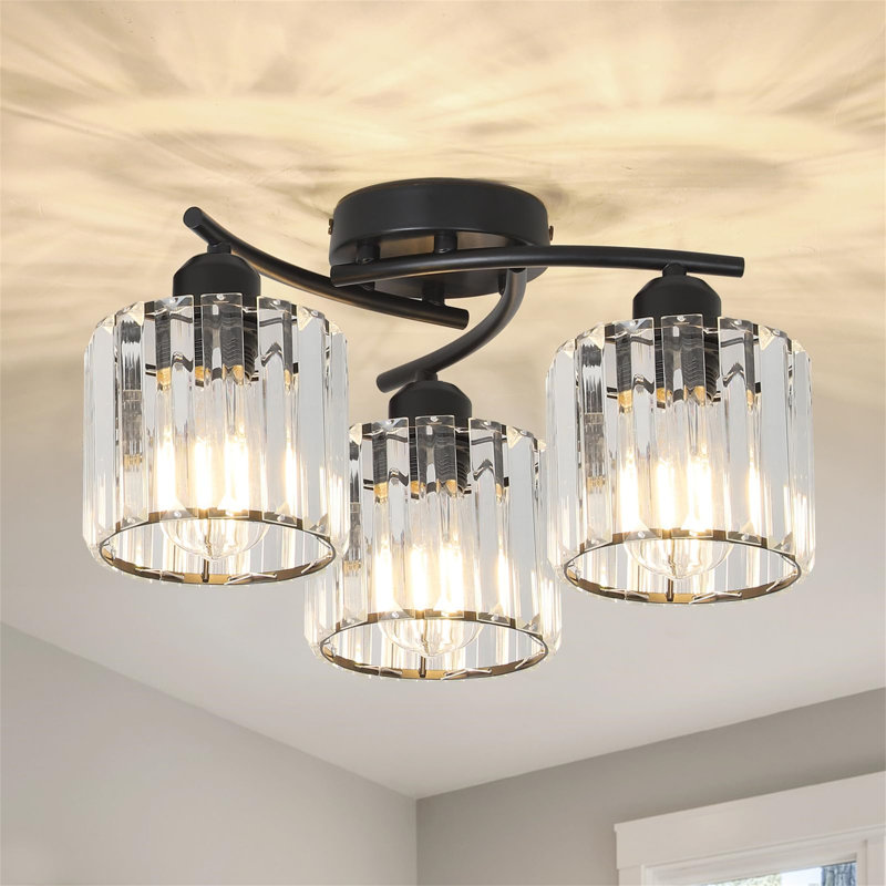 Semi Flush Mount, Matte Black