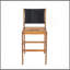 4 pièces Tabouret de bar extérieur noir en bois d'acacia massif et osier tissé Arly