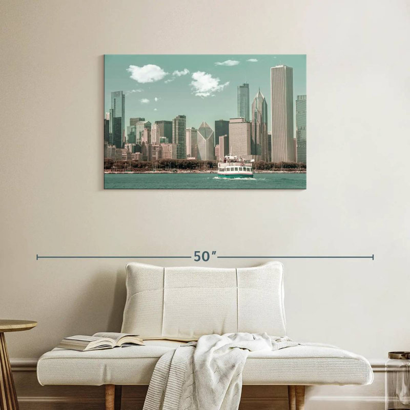 Style rétro Sirci Chicago Skyline, H 24 po x l 36 po