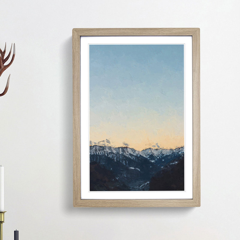 Ahrntal Mountain Valley In Italy - Single Picture Frame Print, Oak Framed, 45cm H x 33cm W x 2cm D