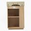 Meuble-lavabo de 21,6 po avec lavabo en céramique, armoire moderne autoportante à grain droit avec rangement ouvert et fermé pour les petites salles de bain