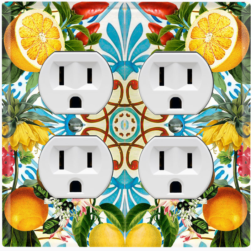Patterned 2 - Gang Duplex Outlet Standard Wall Plate