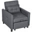 Fauteuil-lit convertible 3 en 1, canapé-lit simple multifonctionnel, fauteuil-lit escamotable avec dossier réglable, coussin et poches, gris