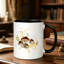 Mushroom Crescent Moon Ceramic Coffee Mug - Reusable, Insulated, Hand-Wash Only - Perfect for Coffee Lovers.