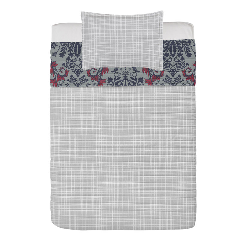 Dimgray Ruby Twin Reversible Microfiber Bedspread Set